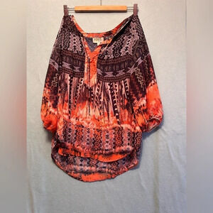 Aztec  flowy blouse size L